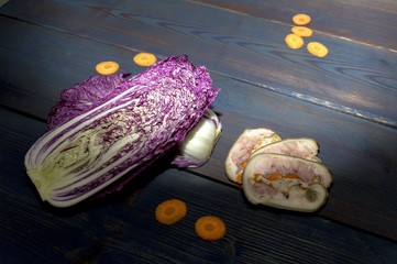 chinese cabbage and meatloaf