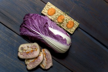 chinese cabbage and meatloaf