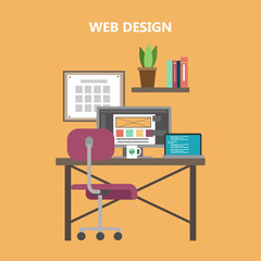 Web designer desktop.