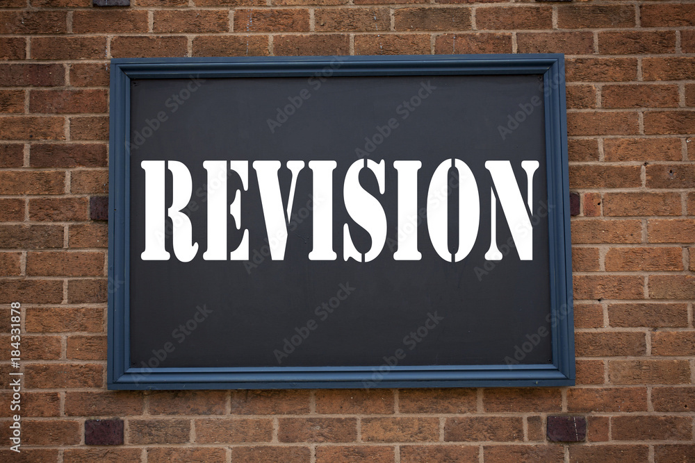 Poster conceptual hand writing text caption showing announcement revision. business concept for repeat repe
