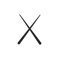 Monochrome japanese chopstick icon on white background