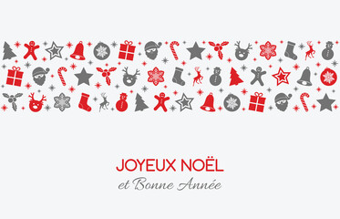 Joyeux Noel - Merry Christmas in French. Christmas decoration. Vector.