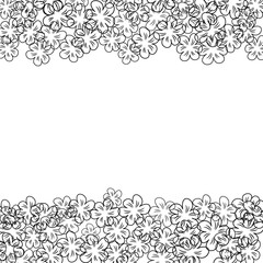 abstract floral frame on a white background. For prints, greeting cards, invitations, wedding, birthday, party, Valentine's day.