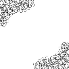 abstract floral frame on a white background. For prints, greeting cards, invitations, wedding, birthday, party, Valentine's day.