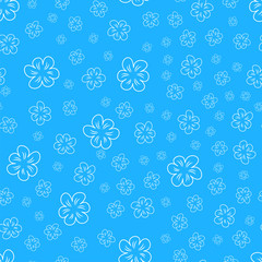 abstract floral Seamless pattern on blue background. For prints, greeting cards, invitations, wedding, birthday, party, Valentine's day.