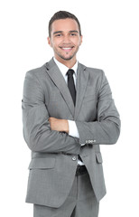 Handsome  successful manager isolated on white background