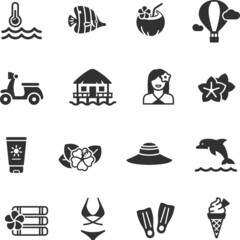 Summer beach objects set