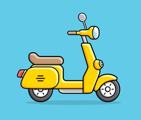 Yellow scooter vector.