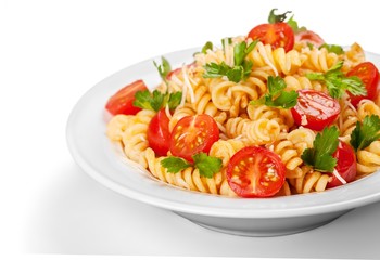 Pasta with fresh tomatoes and basil
