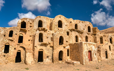 Naklejka premium Ksar Ouled Abdelwahed at Ksour Jlidet village in South Tunisia