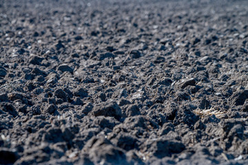 Plowed soil for key farming