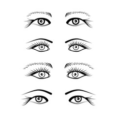 eyes with eyelash extension set