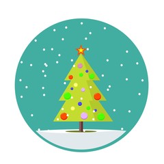 Christmas tree. New Year tree . Stock flat vector illustration