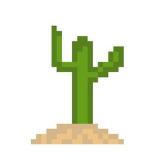 cactus icon pixel art