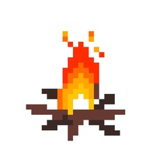 Obraz premium firewood pixel art icon