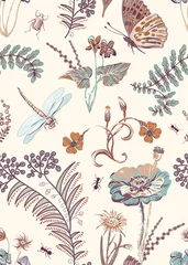 Fototapeten Floral seamless pattern, vector clipart © sunny_lion