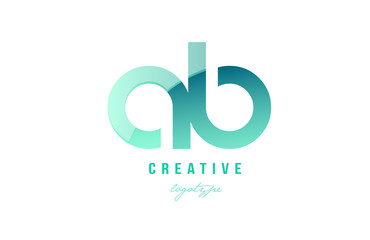 green gradient pastel modern ab a b alphabet letter logo combination icon design