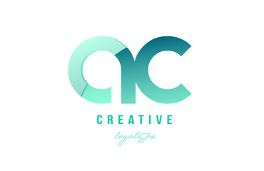 green gradient pastel modern ac a c alphabet letter logo combination icon design