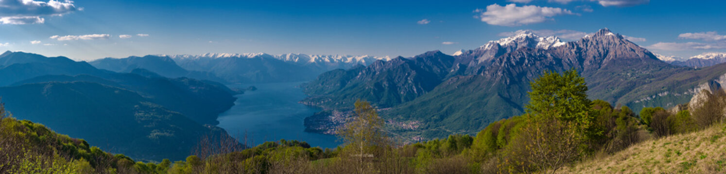 Lake Como as seen from hikitg trail to Corni di Canzo