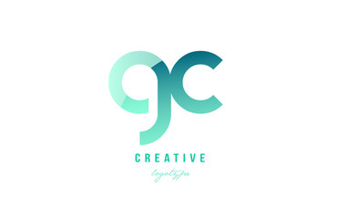 green gradient pastel modern gc g c alphabet letter logo combination icon design