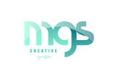 green gradient pastel modern mgs m g s alphabet letter logo combination icon design