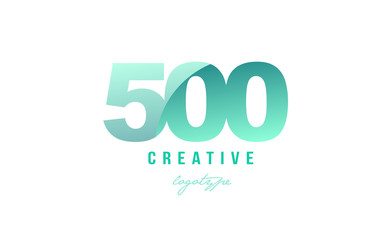 500 green pastel gradient number numeral digit logo icon design