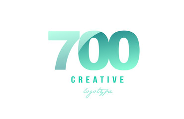 700 green pastel gradient number numeral digit logo icon design