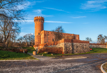 Fototapeta na wymiar Teutonic Castle in Swiecie on Vistula in Poland. Castle is part of a complex built by Teutonic Knights in Gothic architectural style