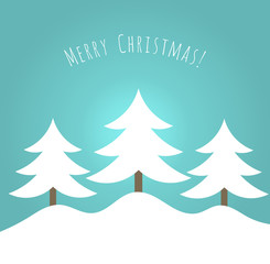 Christmas trees winter card