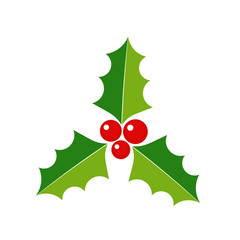 Christmas holly icon