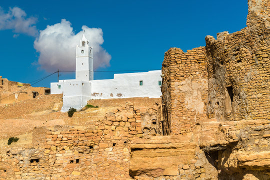 Mosque at Chenini, a a fortified Berber village in Southern Tunisia