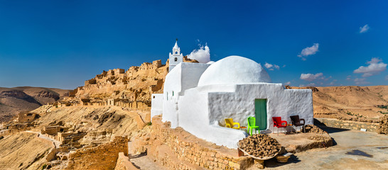 Mosque at Chenini, a a fortified Berber village in Southern Tunisia