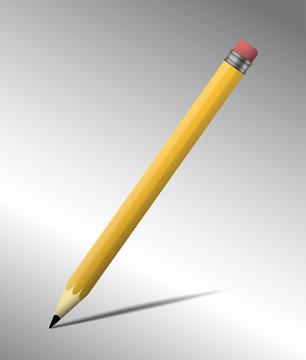 Yellow wooden pencil