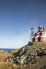 Cape Bonavista Lighthouse, Newfoundland, Canada on rocky cliff