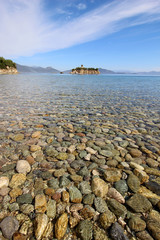      Beautiful beach with stones in Evia Island, Greece 