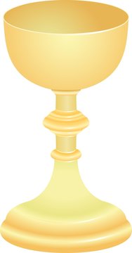 isolated golden chalice - liturgical vessel