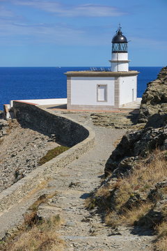 Spain Costa Brava Cala Nans lighthouse, Mediterranean sea, Cadaques, Cap de Creus, Alt Emporda, Catalonia
