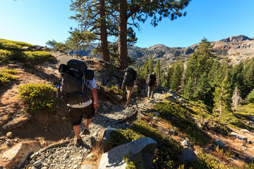 Hikers in Lake Tahoe 