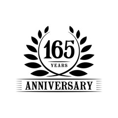 165 years design template. Anniversary vector and illustration template.