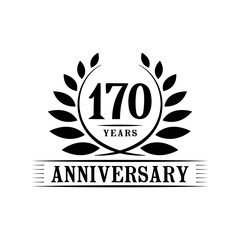 170 years design template. Anniversary vector and illustration template.