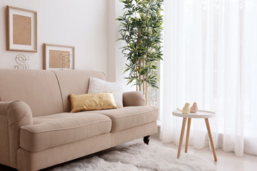 Modern room interior with stylish sofa