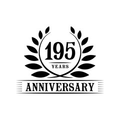 195 years design template. Anniversary vector and illustration template.