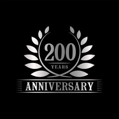 200 years design template. Anniversary vector and illustration template.