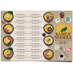 menu ramen noodle japanese food template design