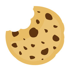 Bitten cookie with chocolate.