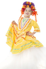 Traditional Mexican dress and hair piece