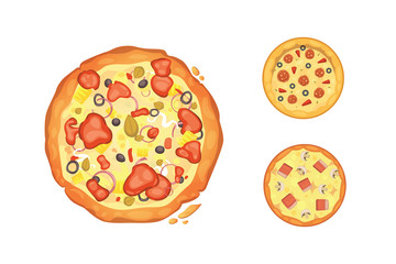 Thinly sliced pepperoni is a popular pizza. Italian cook and pizzas delivery.