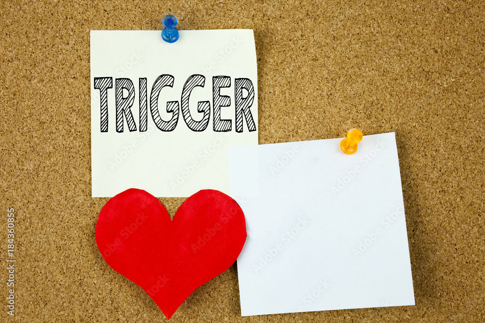 Aufkleber conceptual hand writing text caption inspiration showing trigger concept for stir spark loose or unl