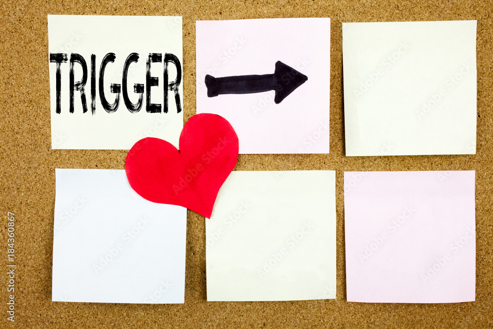 Aufkleber conceptual hand writing text caption inspiration showing trigger concept for stir spark loose or unl