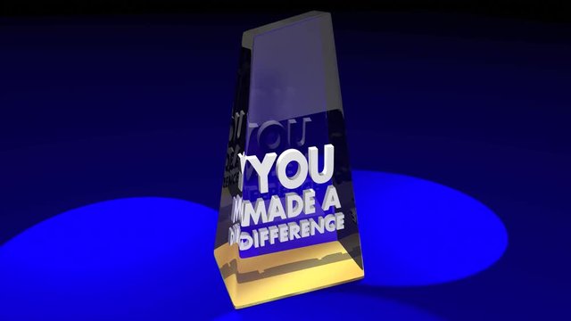 You Made a Difference Award Recognition 3d Animation